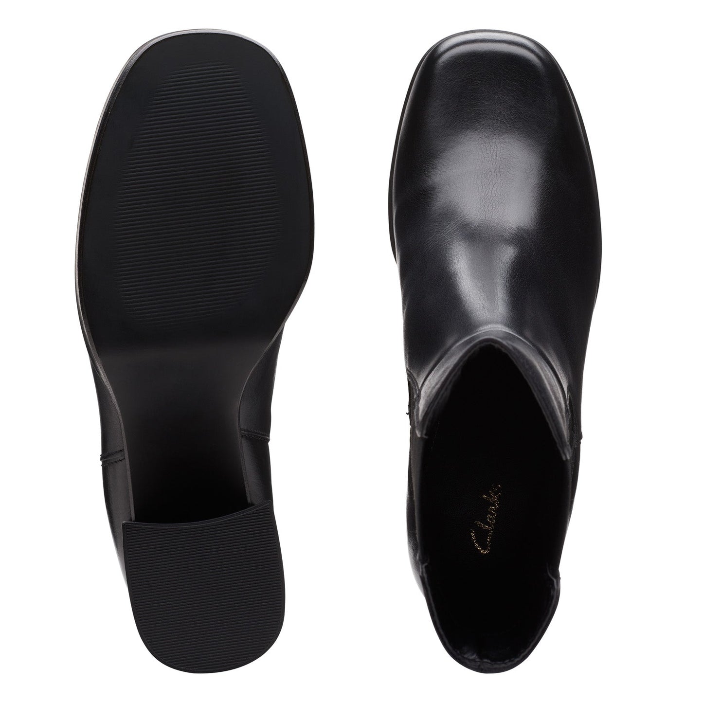Clarks Pique Up 26172271 Womens Black Leather Slip On Chelsea Boots