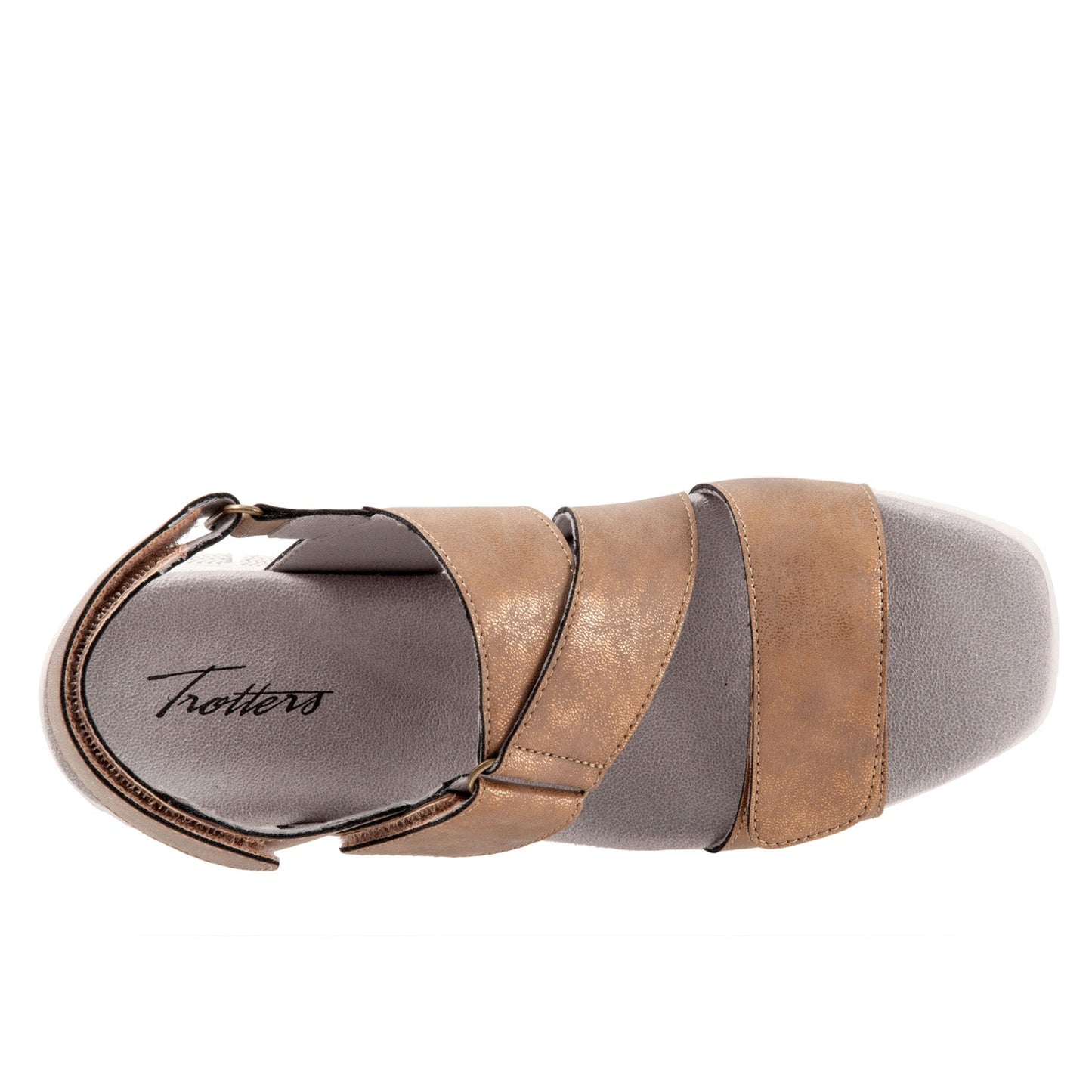 Trotters Tatia T2237-233 Womens Brown Leather Strap Sport Sandals Shoes
