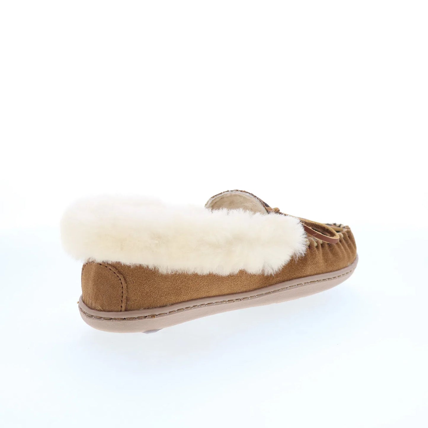 Minnetonka Alpine Sheepskin Moc 3371F Womens Brown Loafer Slippers Shoes