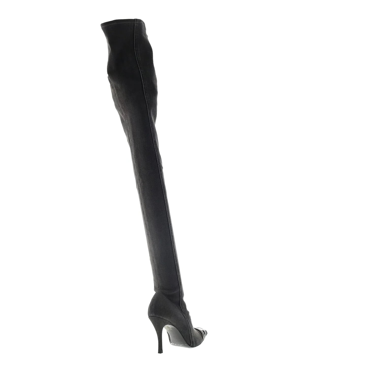 Diesel D-Venus TBT D Womens Black Canvas Zipper Over The Knee Boots