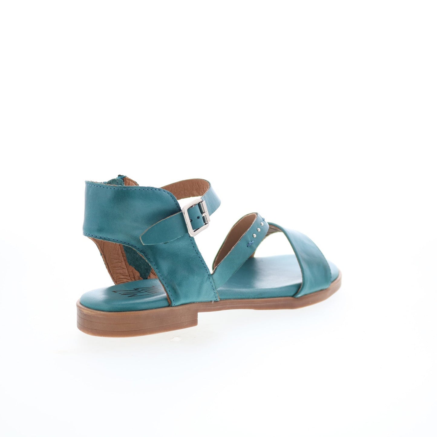 Miz Mooz Landyn Womens Blue Leather Hook & Loop Strap Sandals Shoes
