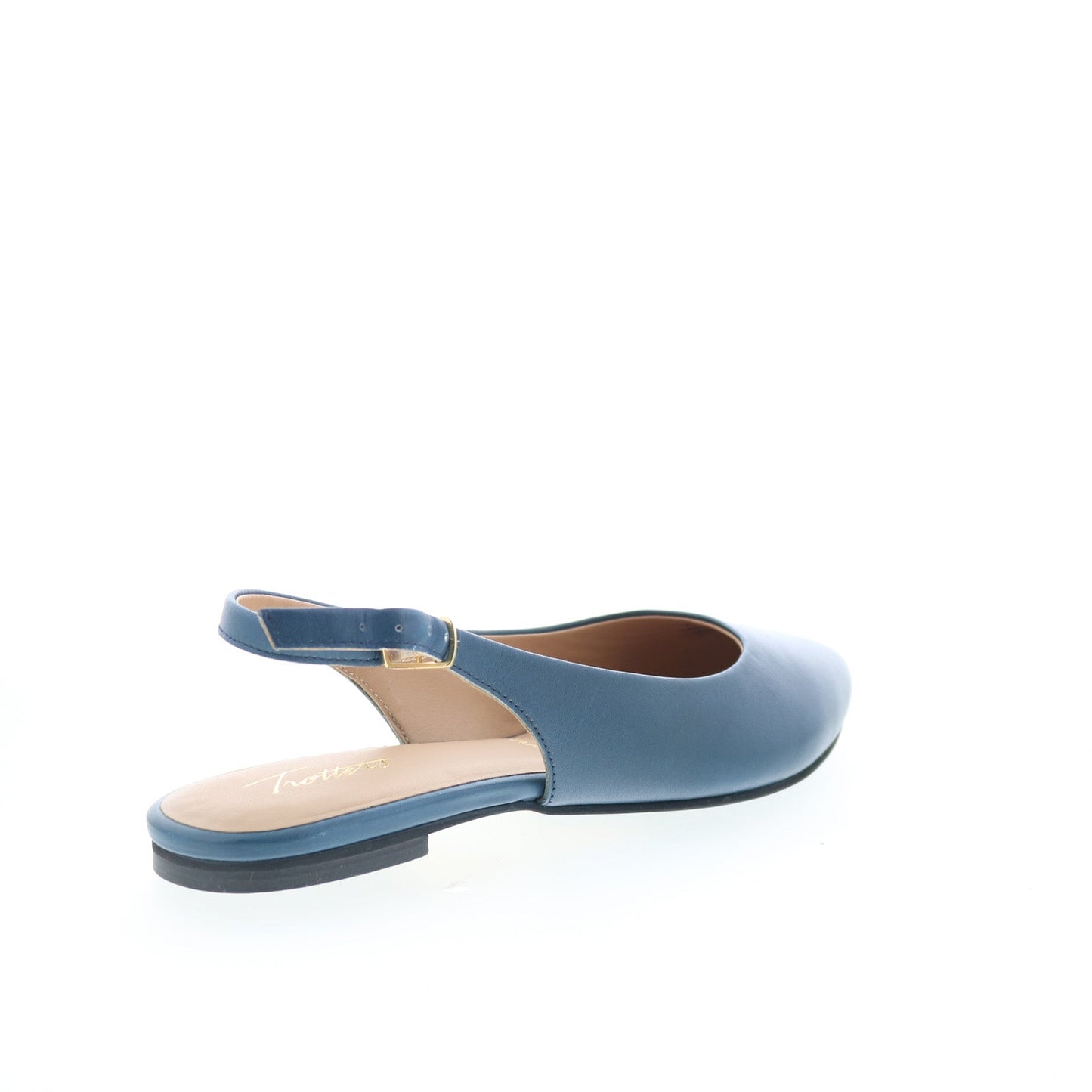 Trotters Evelyn T2403-427 Womens Blue Leather Slingback Flats Shoes
