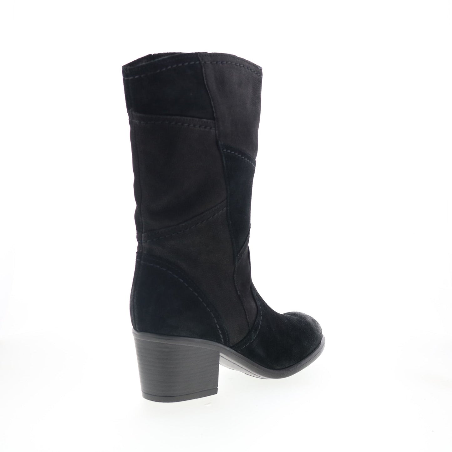 Miz Mooz Tansy Womens Black Suede Slip On Mid Calf Boots