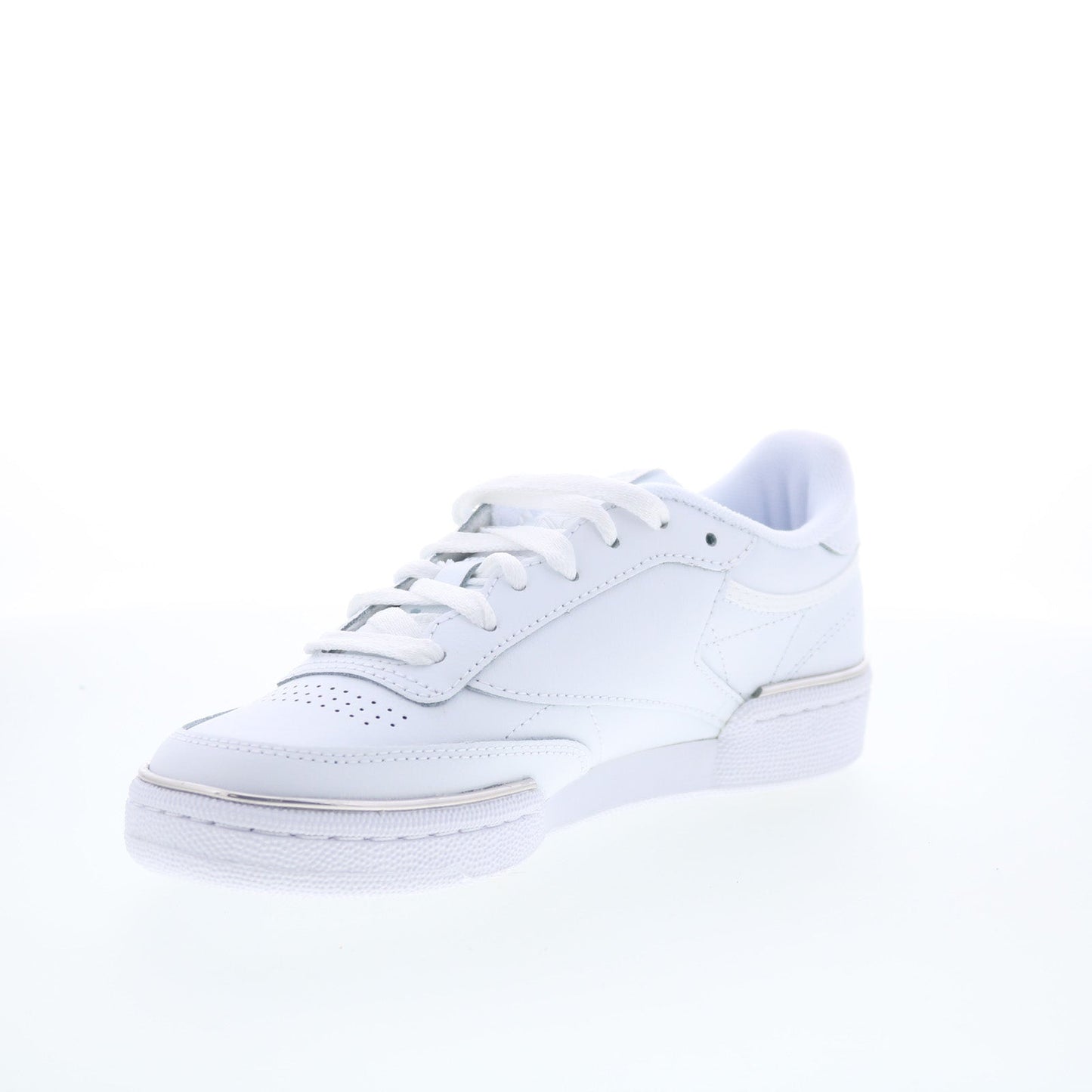 Reebok Club C 85 Womens White Leather Lace Up Lifestyle Sneakers Shoes