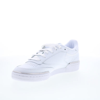 Reebok Club C 85 Womens White Leather Lace Up Lifestyle Sneakers Shoes
