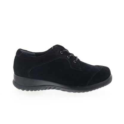 Drew Hope 10573-53 Womens Black Suede Lace Up Oxford Flats Shoes
