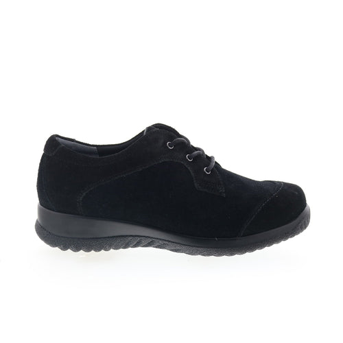 Drew Hope 10573-53 Womens Black Suede Lace Up Oxford Flats Shoes
