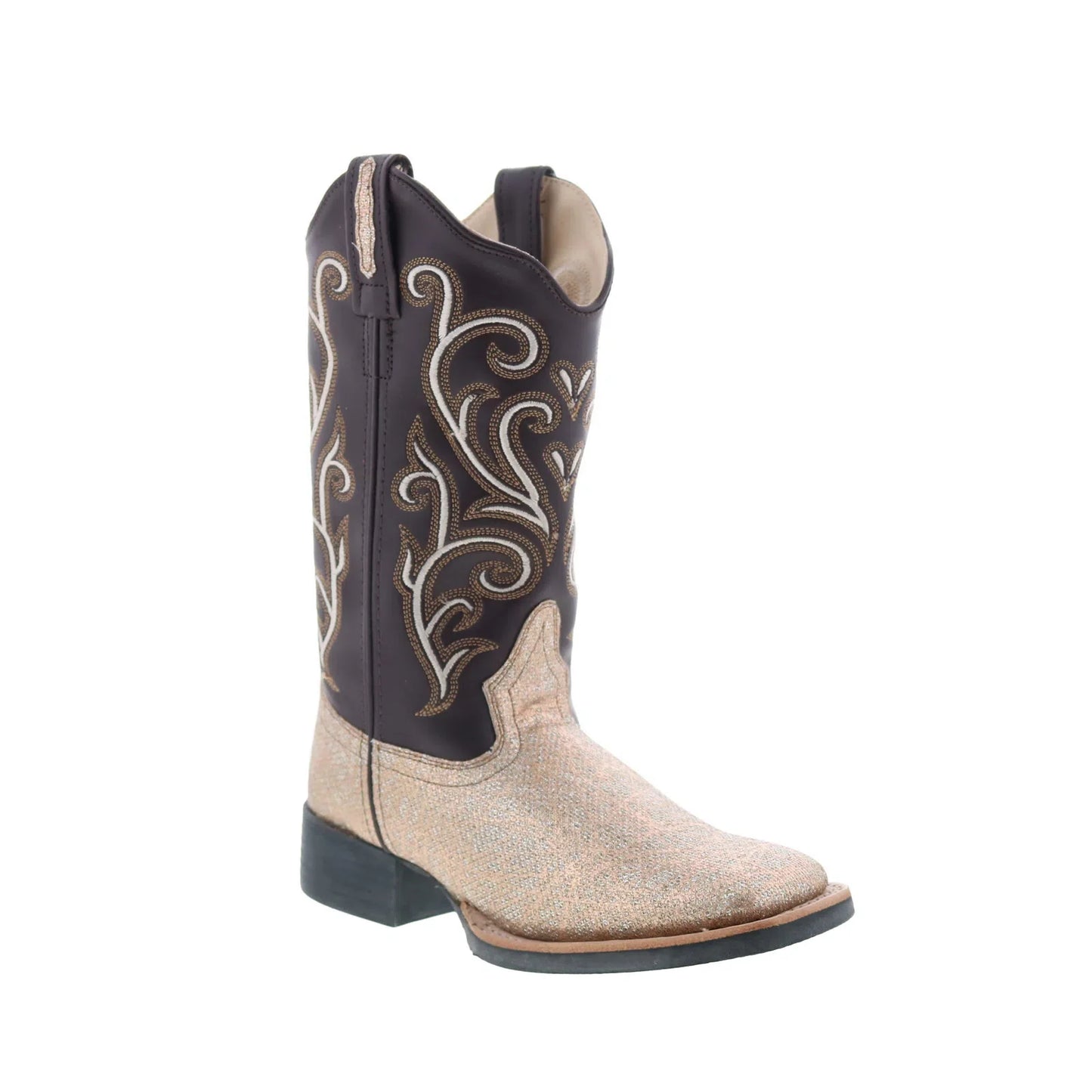 Jama Old West Medium Square Toe 18125 Womens Brown Cowboy Western Boots