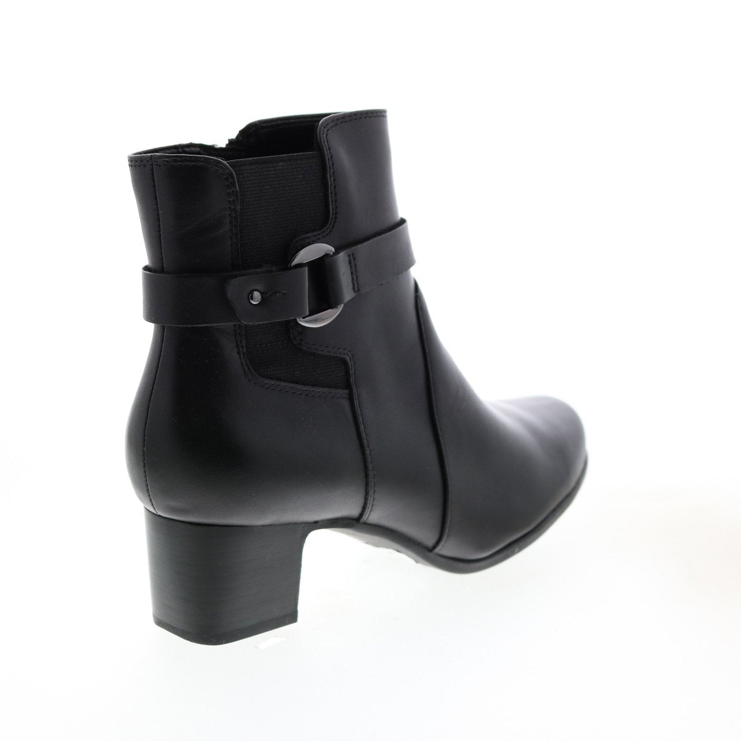 Clarks Un Damson Mid 26144675 Womens Black Leather Ankle & Booties Boots