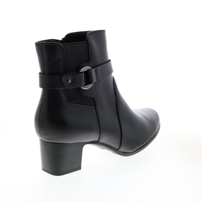 Clarks Un Damson Mid 26144675 Womens Black Leather Ankle & Booties Boots