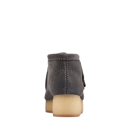 Clarks Wallabee Wedge 26163280 Womens Gray Suede Lace Up Chukkas Boots