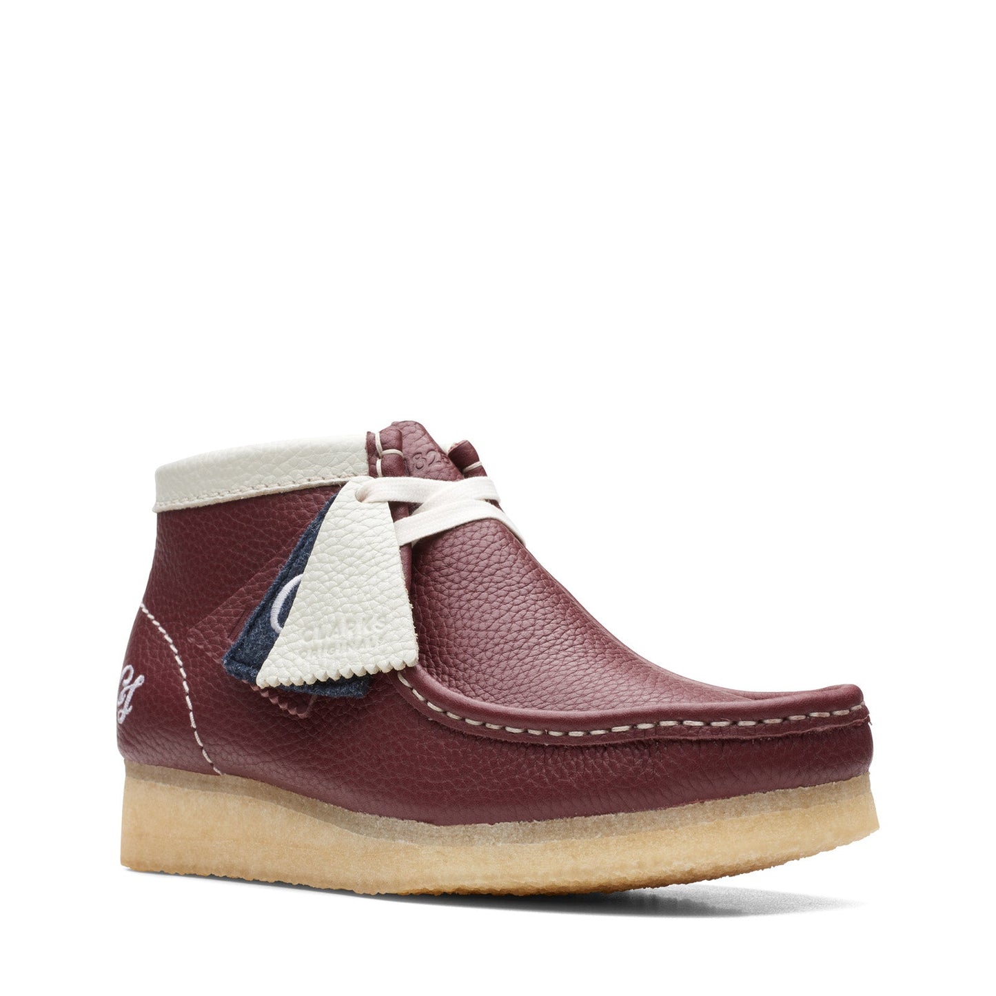 Clarks Wallabee Boot 26166098 Womens Burgundy Leather Lace Up Chukkas Boots