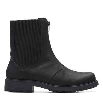 Clarks Orinoco 2 Up 26167568 Womens Black Leather Casual Dress Boots
