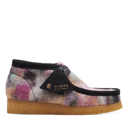 Clarks Wallabee Boot 26168702 Womens Black Canvas Lace Up Chukkas Boots