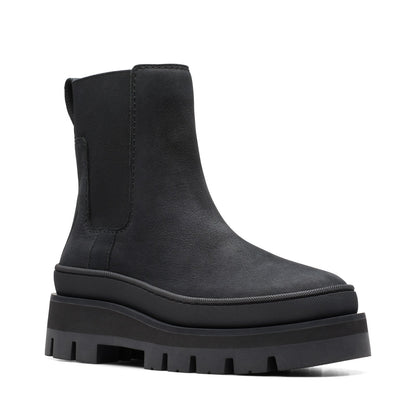 Clarks Orianna 2 Top 26174067 Womens Black Nubuck Slip On Casual Dress Boots