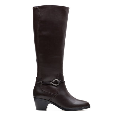 Clarks Emily 2 Sky 26174084 Womens Brown Narrow Leather Knee High Boots