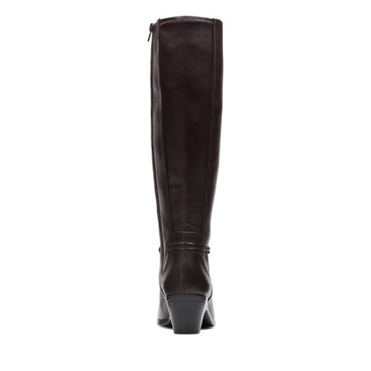 Clarks Emily 2 Sky 26174084 Womens Brown Narrow Leather Knee High Boots
