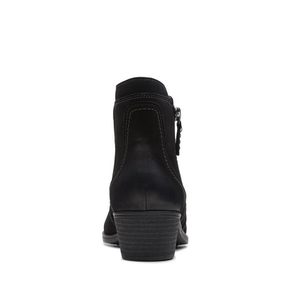 Clarks Charlten Ave 26174174 Womens Black Wide Nubuck Ankle & Booties Boots
