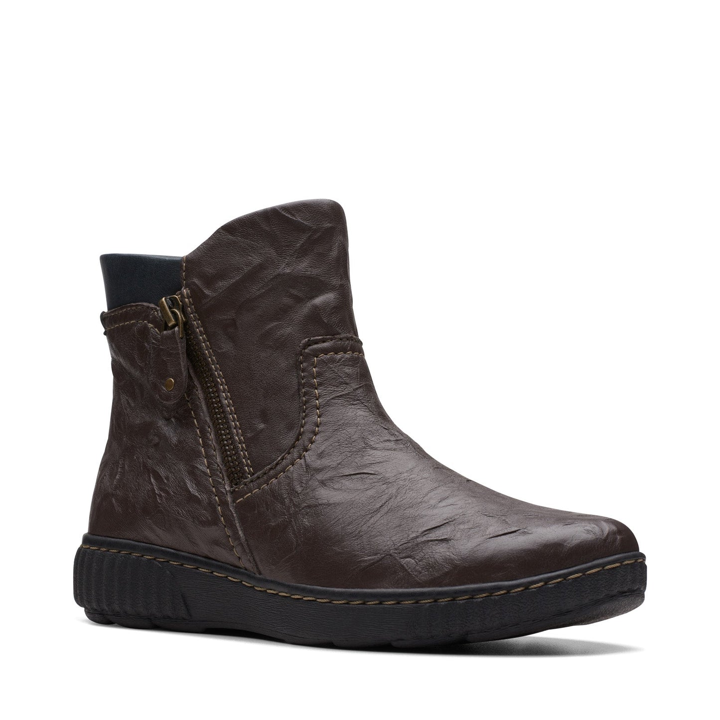 Clarks Magnolia Haley 26174341 Womens Brown Leather Ankle & Booties Boots