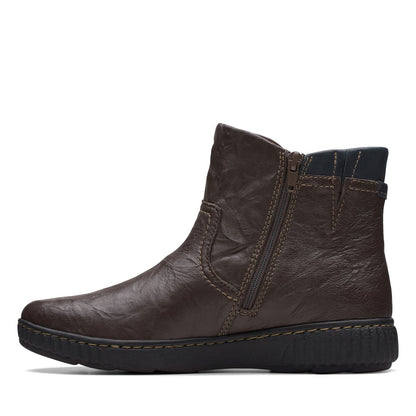 Clarks Magnolia Haley 26174341 Womens Brown Wide Ankle & Booties Boots
