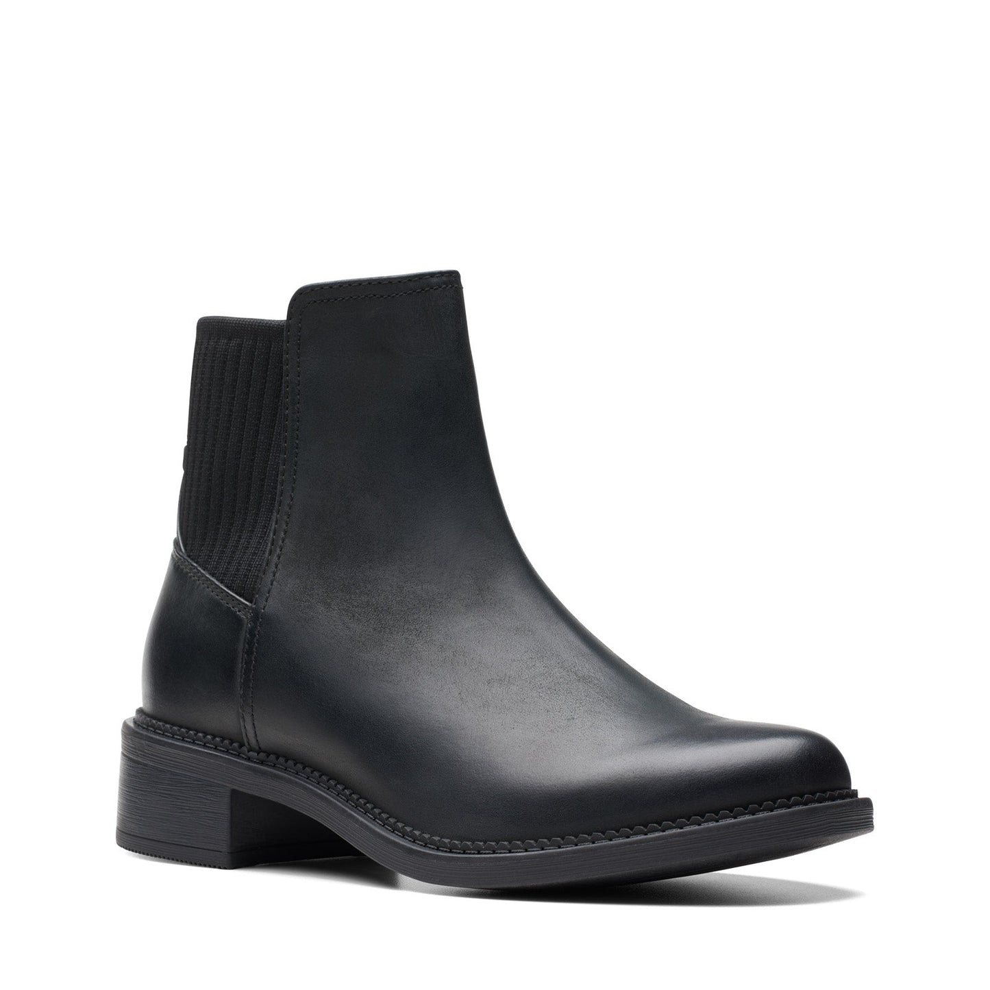 Clarks Maye Palm 26174354 Womens Black Wide Leather Casual Dress Boots
