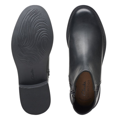Clarks Maye Palm 26174354 Womens Black Wide Leather Casual Dress Boots