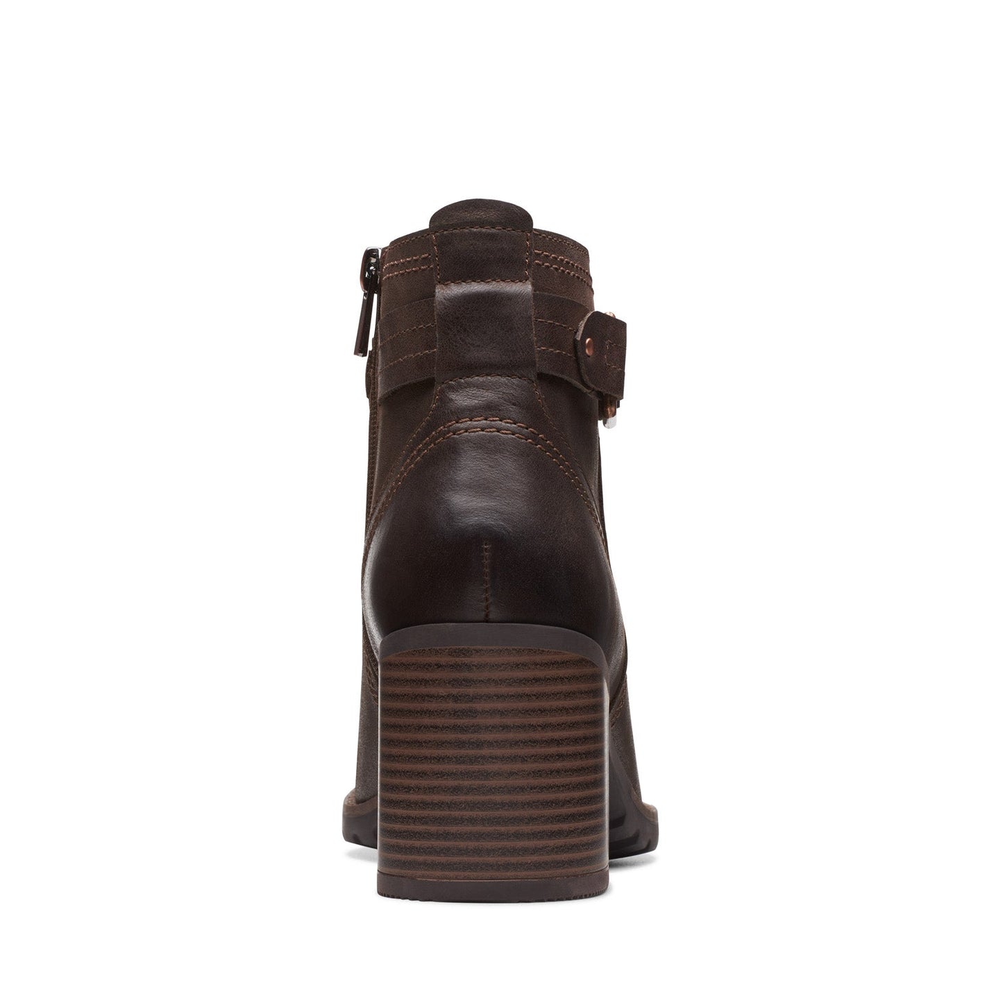 Clarks Leda Strap 26174960 Womens Brown Wide Leather Ankle & Booties Boots