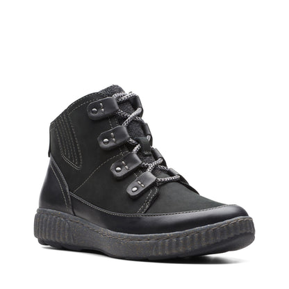 Clarks Magnolia Moon 26174976 Womens Black Nubuck Casual Dress Boots