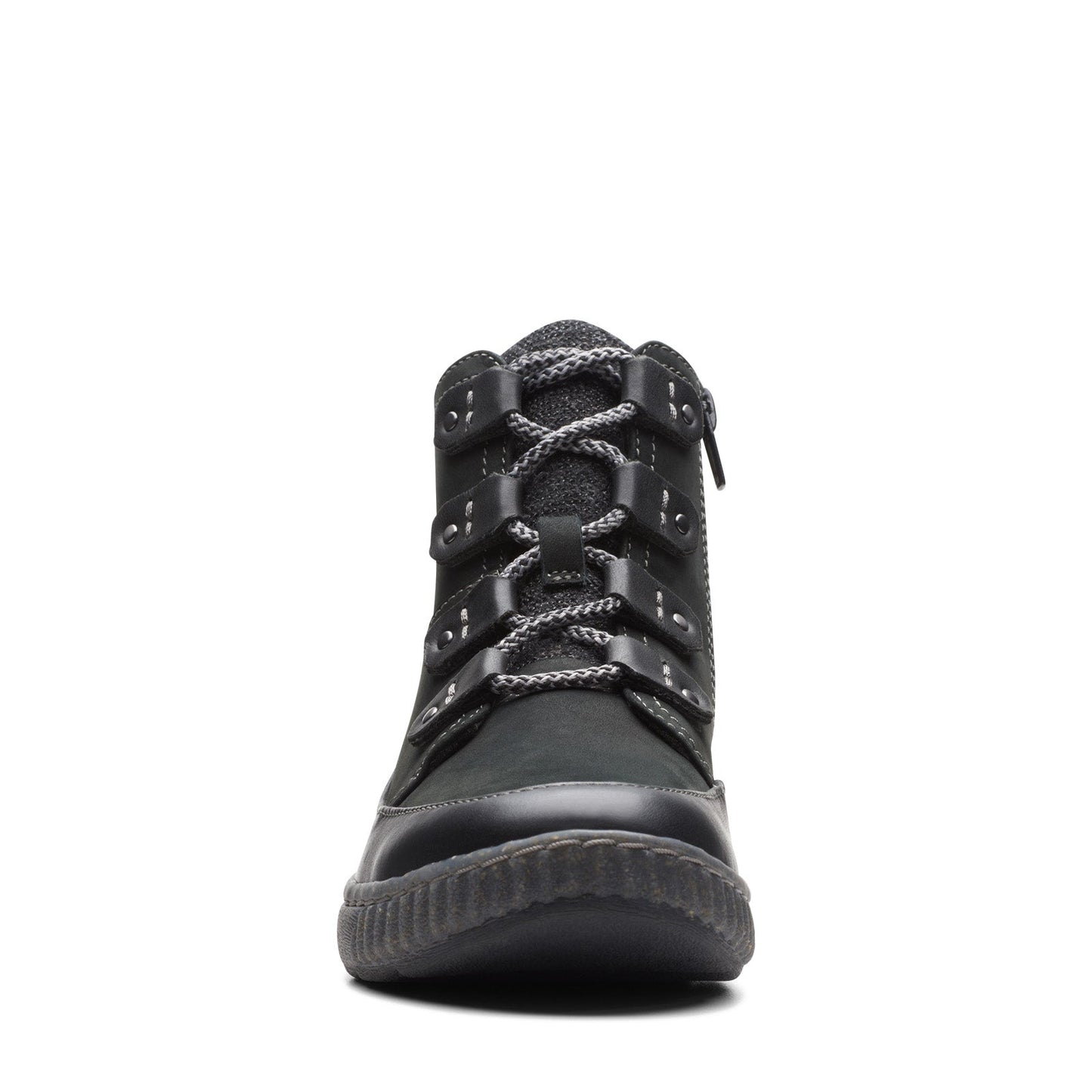 Clarks Magnolia Moon 26174976 Womens Black Nubuck Casual Dress Boots