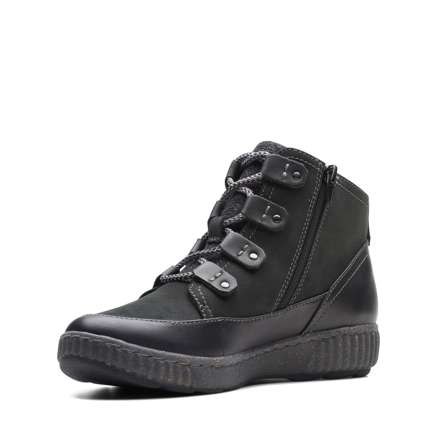 Clarks Magnolia Moon 26174976 Womens Black Nubuck Casual Dress Boots