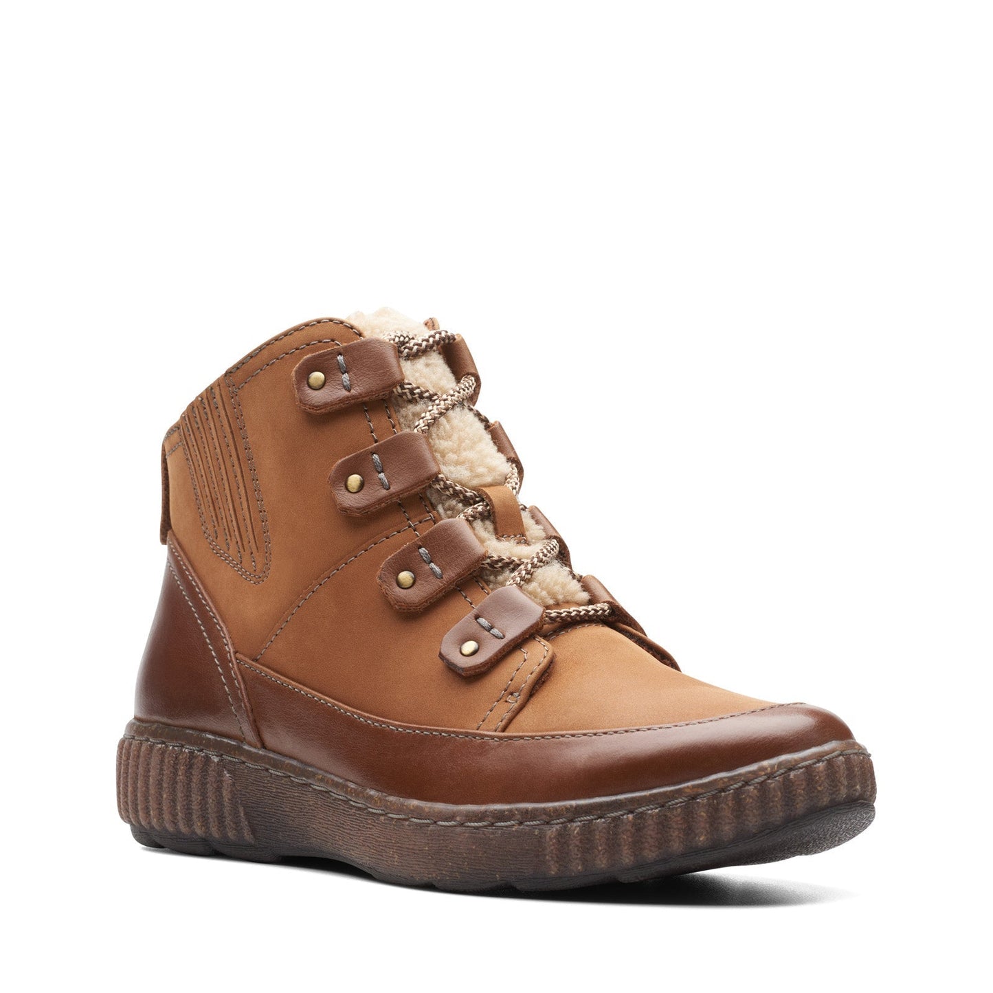 Clarks Magnolia Moon 26174977 Womens Brown Wide Casual Dress Boots