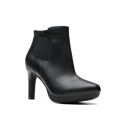 Clarks Ambyr Rise 26175155 Womens Black Leather Ankle & Booties Boots