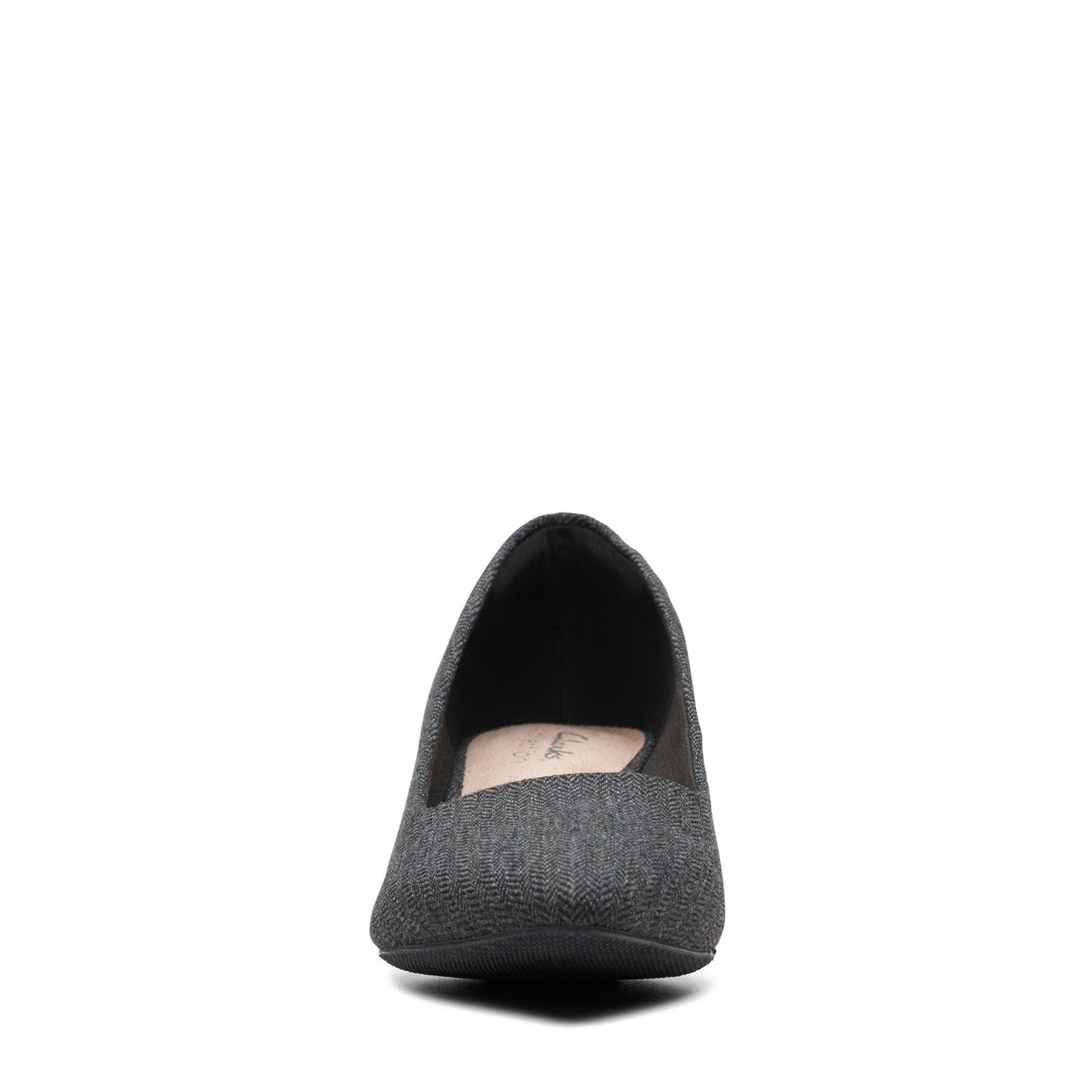 Clarks Teresa Step 26175159 Womens Gray Canvas Slip On Pumps Heels Shoes