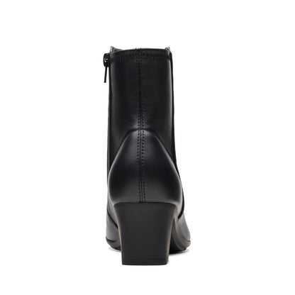 Clarks Neiley Jane 26175177 Womens Black Wide Leather Ankle & Booties Boots