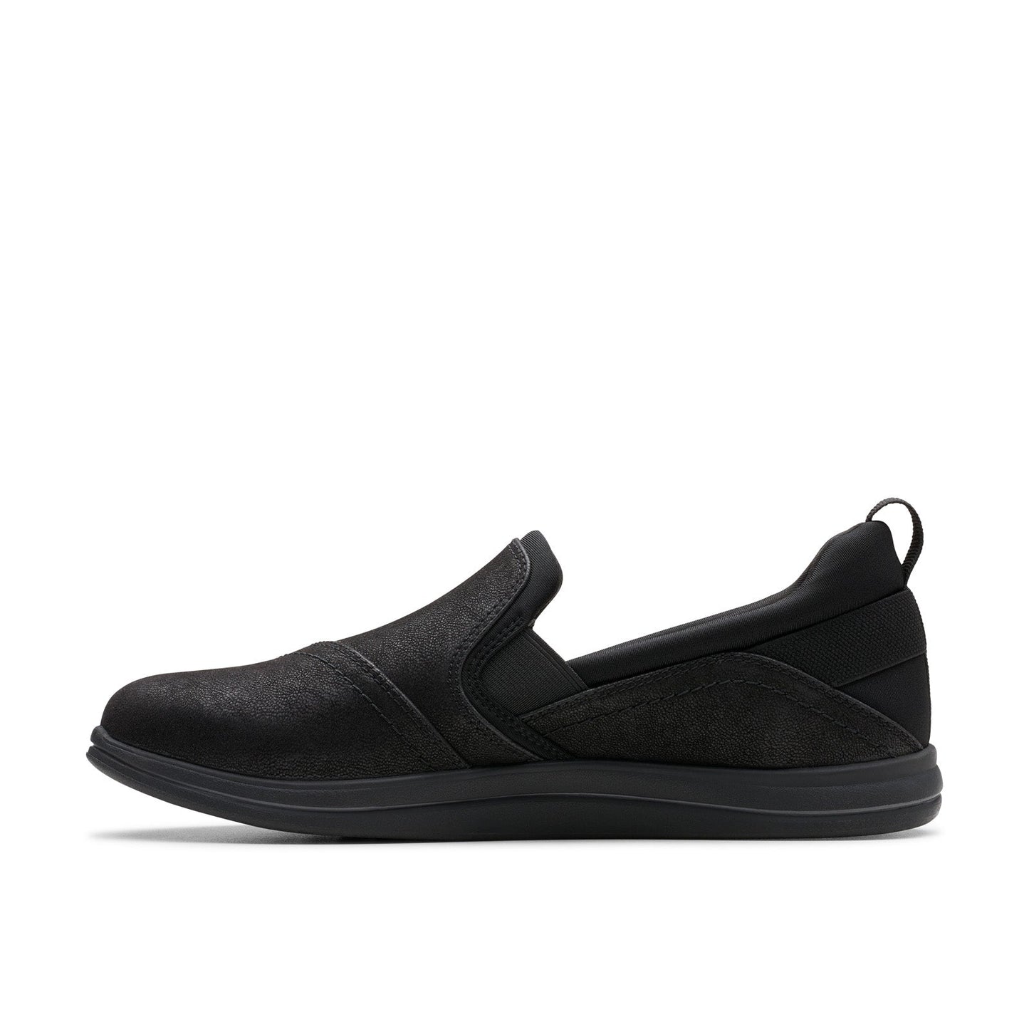 Clarks Breeze Dawn 26179937 Womens Black Canvas Loafer Flats Shoes