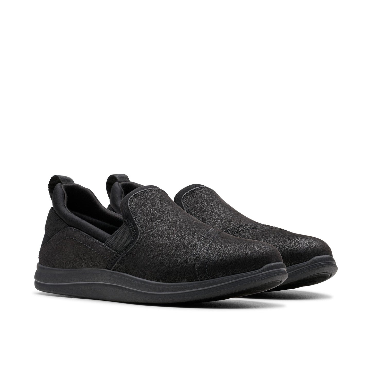 Clarks Breeze Dawn 26179937 Womens Black Canvas Loafer Flats Shoes