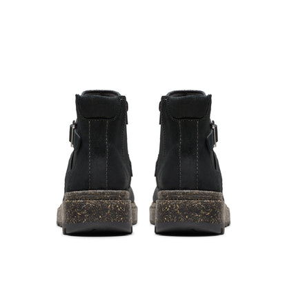 Clarks Noralyn Strap 26180099 Womens Black Wide Suede Casual Dress Boots