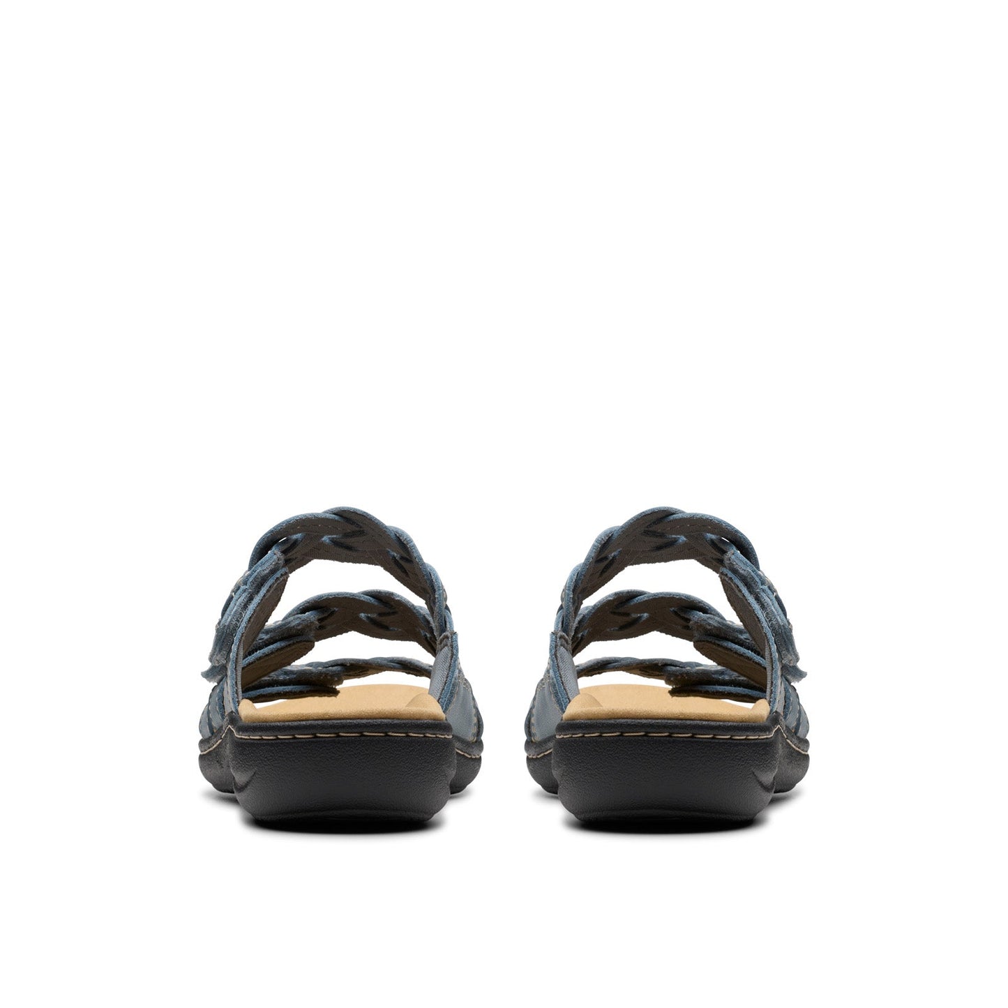 Clarks Laurieann Rio 26181908 Womens Blue Leather Flip-Flops Sandals Shoes