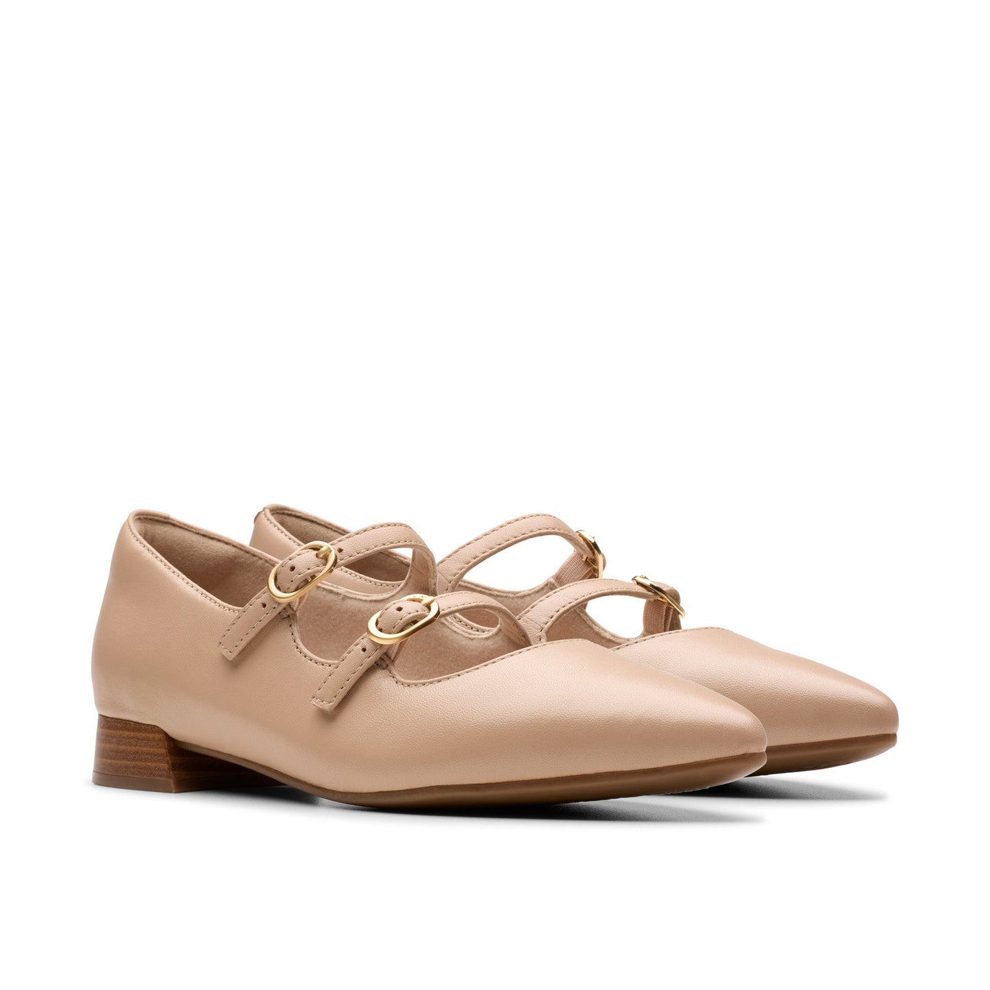 Clarks Natalyn Lane 26181928 Womens Beige Leather Mary Jane Flats Shoes