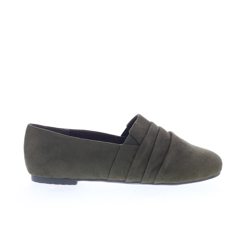 Ros Hommerson Donut 63002-66 Womens Green Wide Suede Loafer Flats Shoes