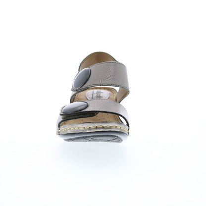 Softspots Pamela 7335893 Womens Gray Leather Wedges Sandals Shoes