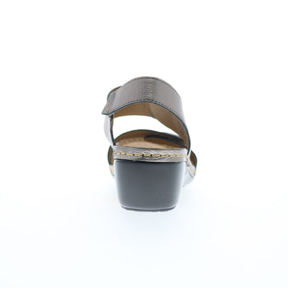 Softspots Pamela 7335893 Womens Gray Leather Wedges Sandals Shoes