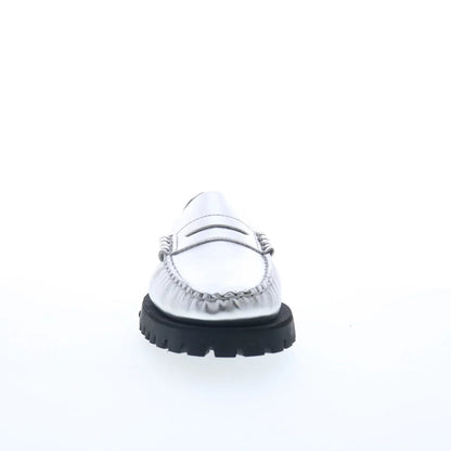 Sebago Dan Met Lug 761127W-988 Womens Silver Loafers & Slip Ons Penny Shoes