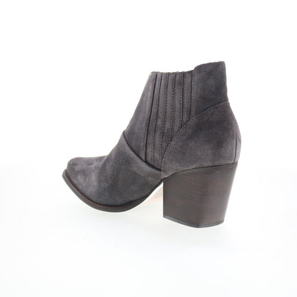 Johnston & Murphy Heeled 78-56516 Womens Gray Suede Ankle & Booties Boots