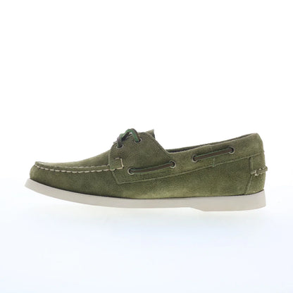 Sebago Portland Roughout Womens Green Suede Loafers & Slip Ons Boat Shoes