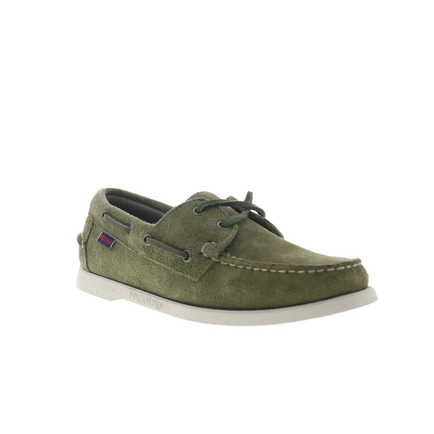 Sebago Portland Roughout Womens Green Suede Loafers & Slip Ons Boat Shoes