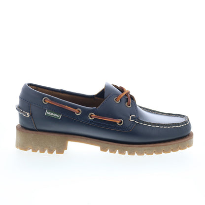Sebago Ranger Moc Soft Womens Blue Leather Loafers & Slip Ons Boat Shoes