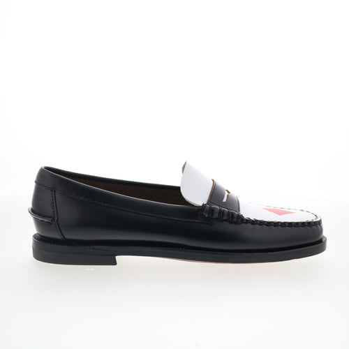 Sebago Classic Dan Gambling Womens Black Loafers & Slip Ons Penny Shoes