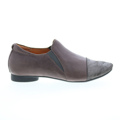 Think! Guad Slip On 80281-I46 Womens Gray Leather Slip On Loafer Flats Shoes