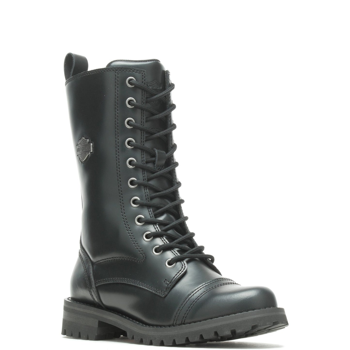 Harley-Davidson Walsen 8" Lace D87256 Womens Black Leather Motorcycle Boots